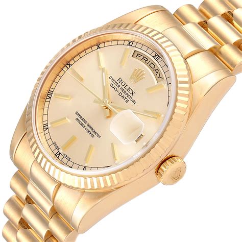 mens rolex president day-date 36mm yellow gold watch|rolex day date 36 price.